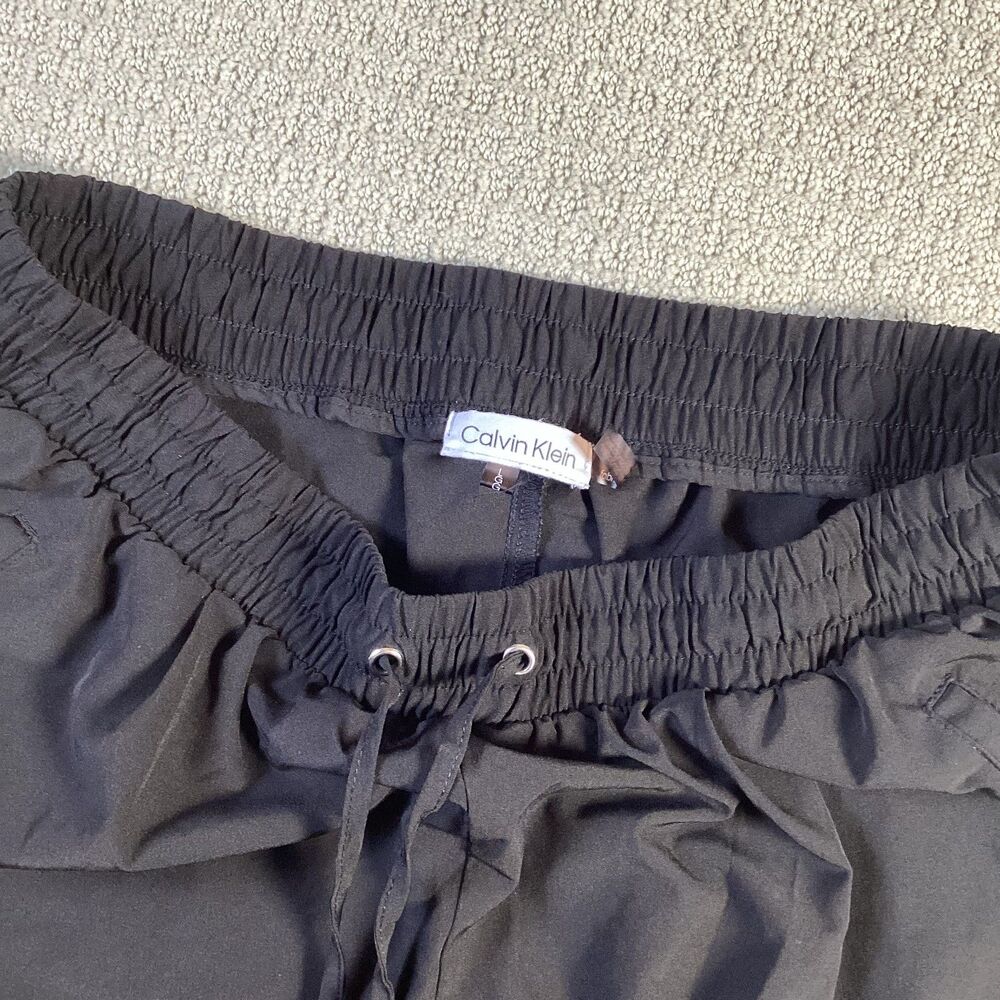 Calvin Klein Mens Black Cargo Jogger Pants Elastic Waist Zip Pockets Size L - Picture 3 of 4